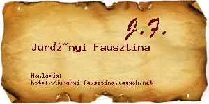 Jurányi Fausztina névjegykártya